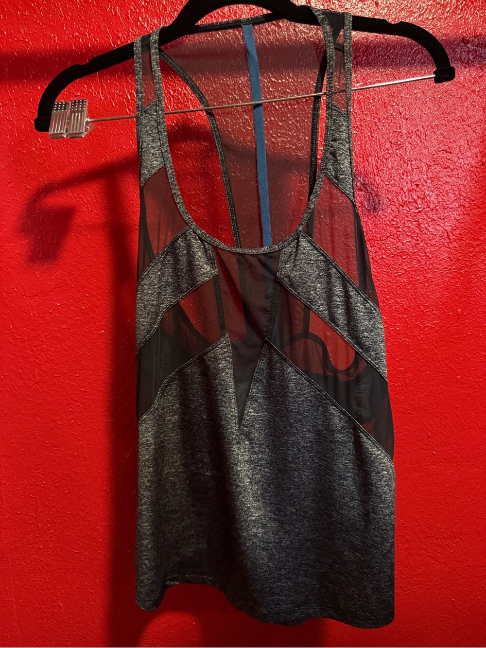 114. Preloved lululemon Charcoal Gray Mesh-Panel Tank Top